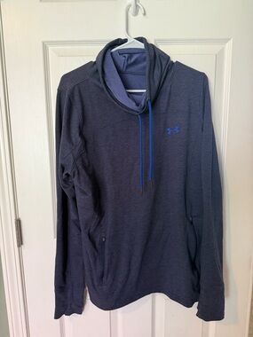 Women’s Under Armour Navy Pullover Hoodie with Blue Accents